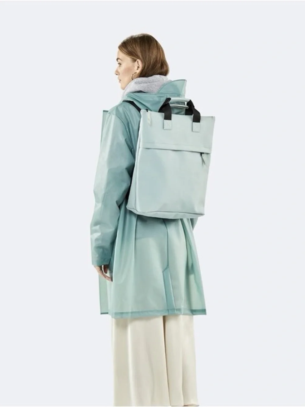 RAINS UNISEX TOTE BACKPACK DUSTY MINT
